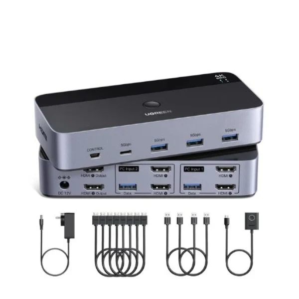 UGREEN 55455 Dual Monitor HDMI KVM Switch 2-In-2-Out - Shopo.lk Sri Lanka