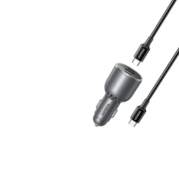 UGREEN 55511 EC705 130W 3-Port Fast Car Charger with 100W Cable - Shopo.lk Sri Lanka