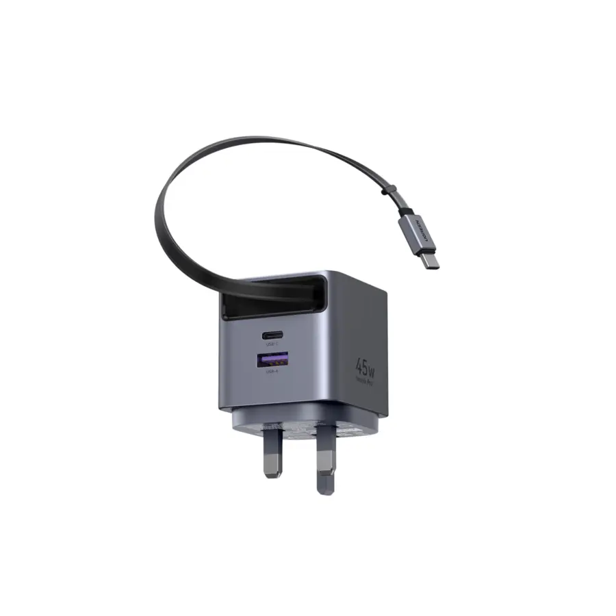 UGREEN 65823 45W GaN Fast Charger with Retractable Cable - Shopo.lk Sri Lanka