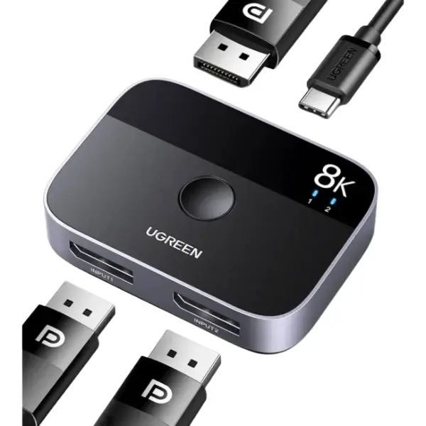 UGREEN 65878 DisplayPort + USB-C Switch 2-In 1-Out - Shopo.lk Sri Lanka