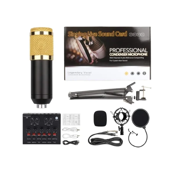 V8 Sound Card + BM800 Condenser Mic Kit - Shopo.lk Sri Lanka