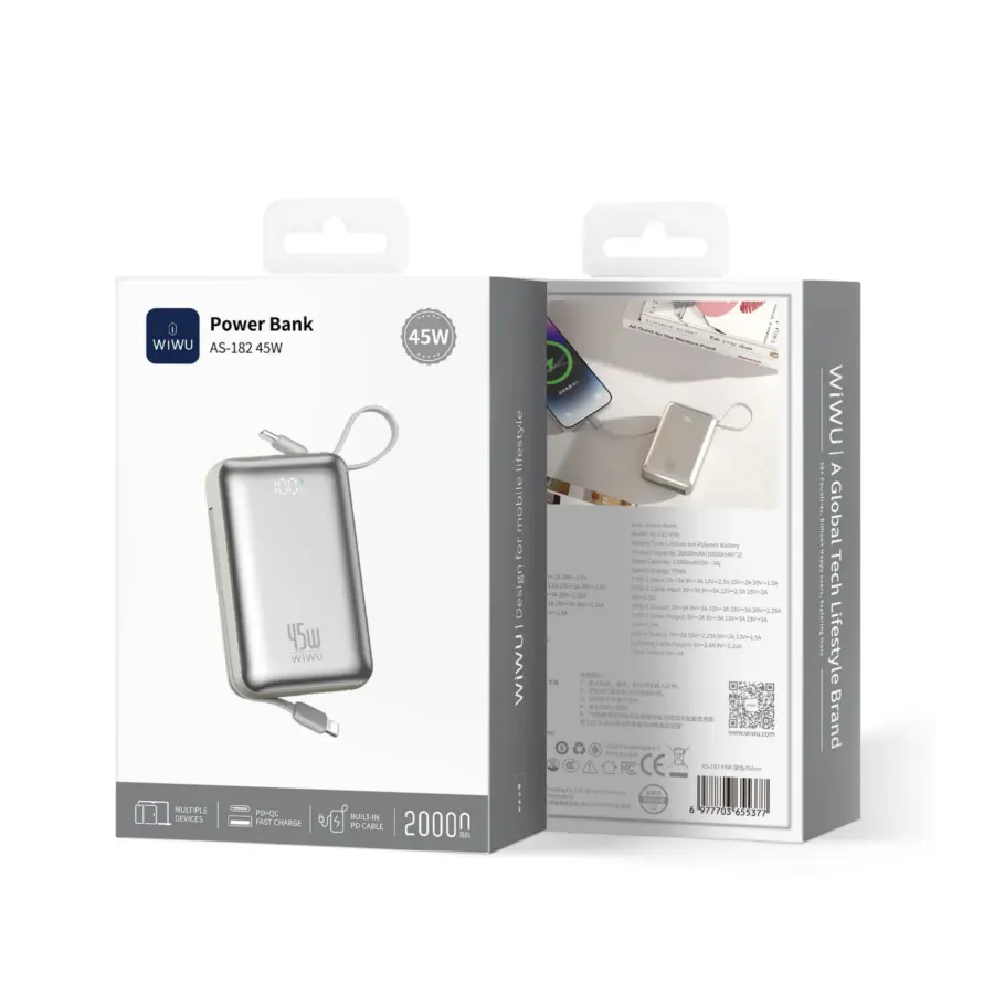 WiWU AS-182 45W 20000mAh Power Bank - photo 3 - Shopo.lk