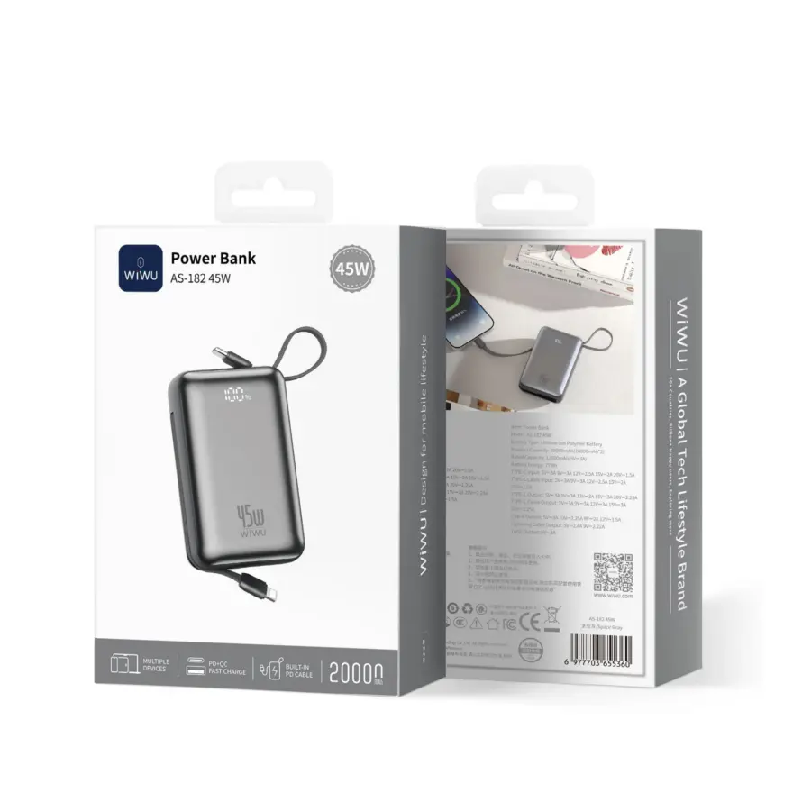 WiWU AS-182 45W 20000mAh Power Bank - photo 4 - Shopo.lk