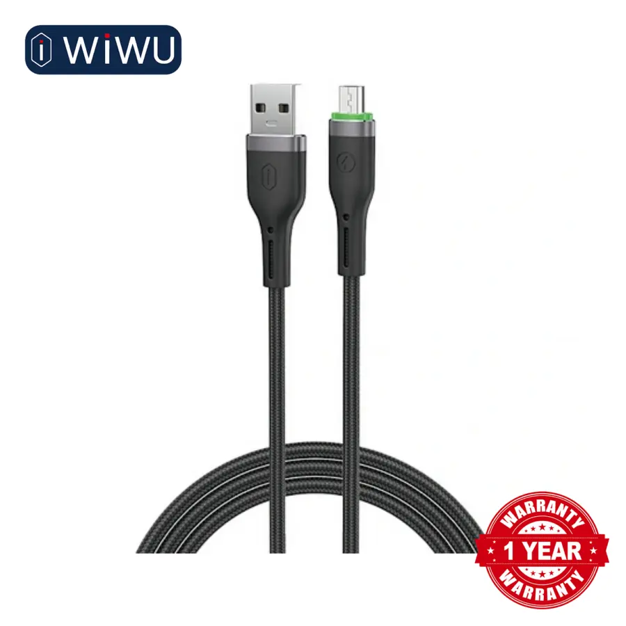 Wiwu WI-C066 Oringlink Usb-a to Micro 1M LED Indicator Nylon Cable - Shopo.lk Sri Lanka