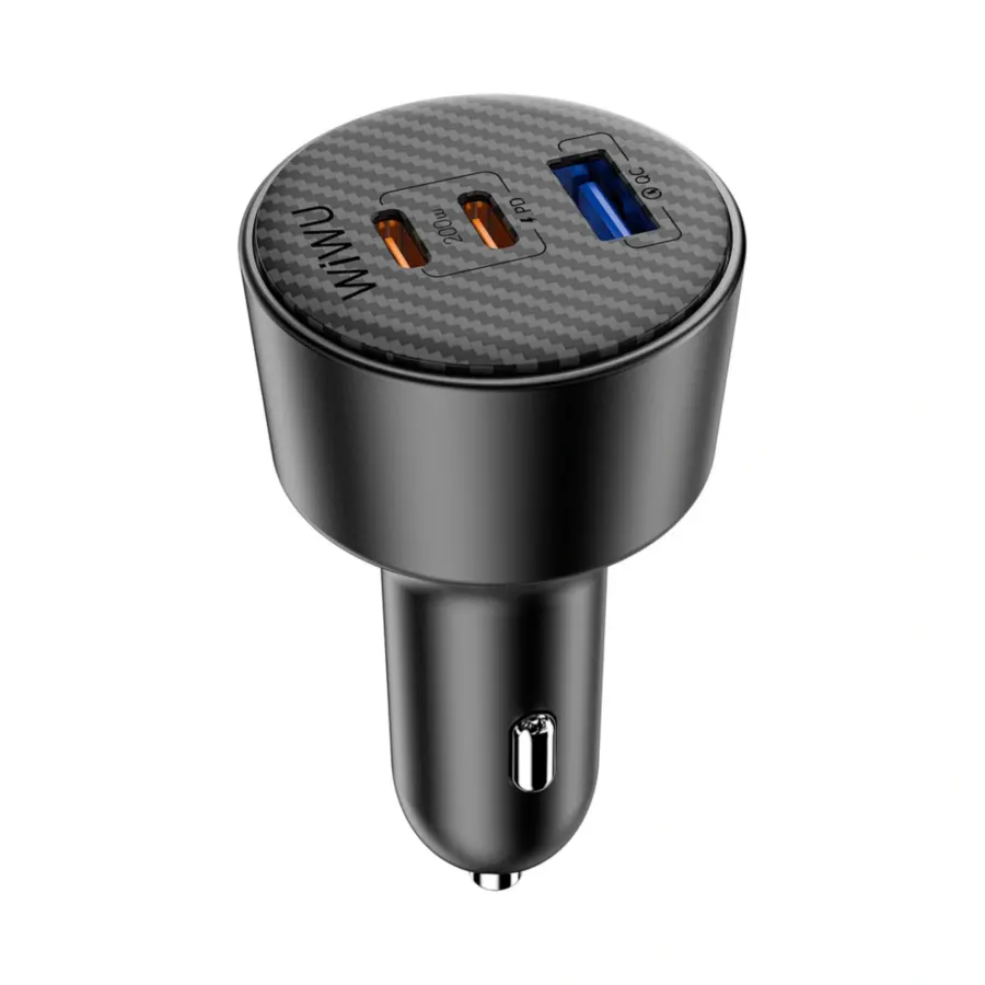 WiWU Wi-CC026 Aramid Fiber Warriors PD 200W Fast Car Charger - Black - Shopo.lk Sri Lanka