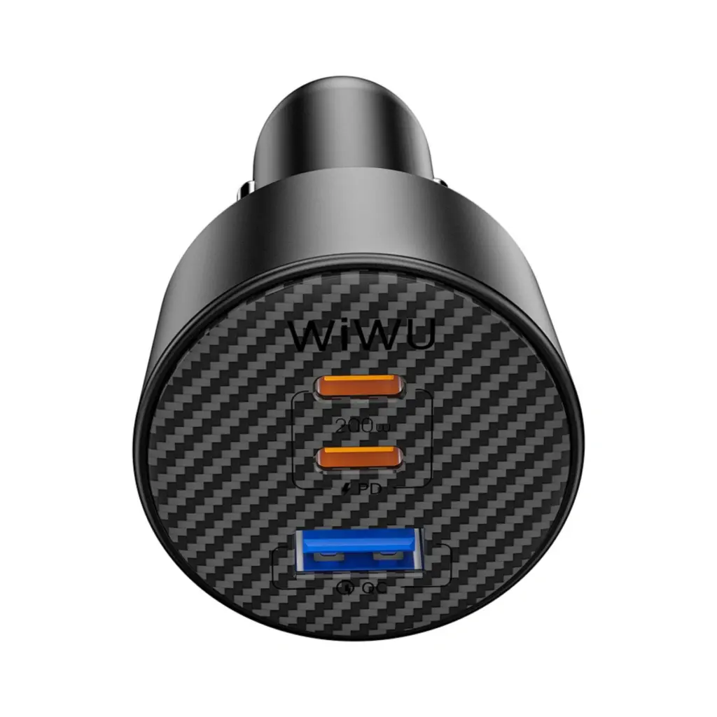 WiWU Wi-CC026 Aramid Fiber Warriors PD 200W Fast Car Charger - Black - photo 2 - Shopo.lk