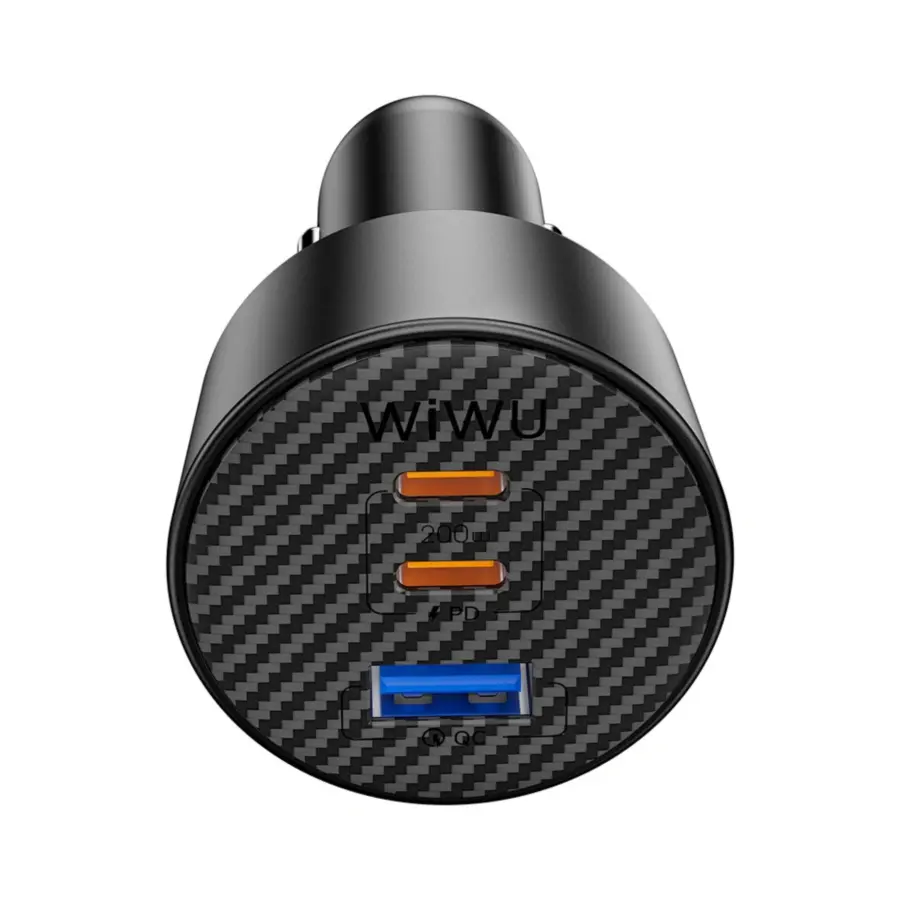 WiWU Wi-CC026 Aramid Fiber Warriors PD 200W Fast Car Charger - Black - photo 2 - Shopo.lk