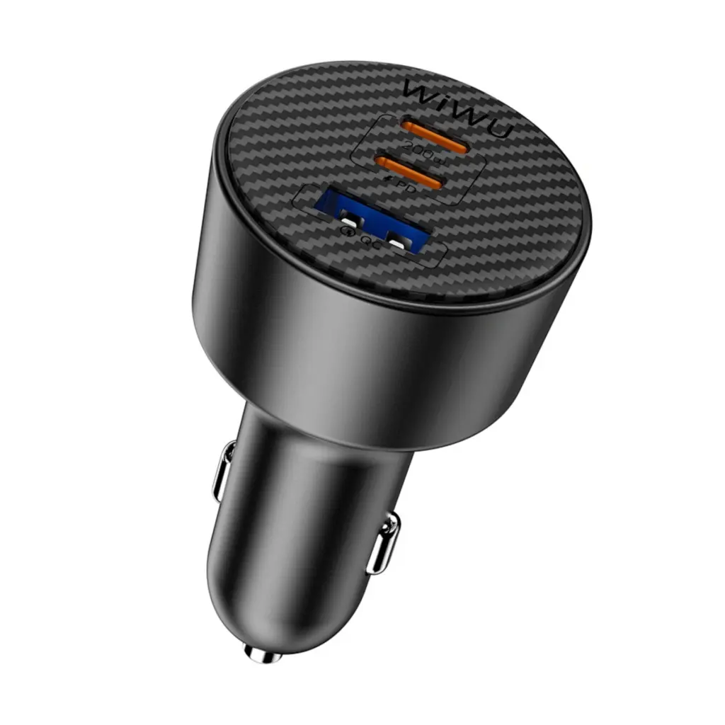 WiWU Wi-CC026 Aramid Fiber Warriors PD 200W Fast Car Charger - Black - photo 4 - Shopo.lk