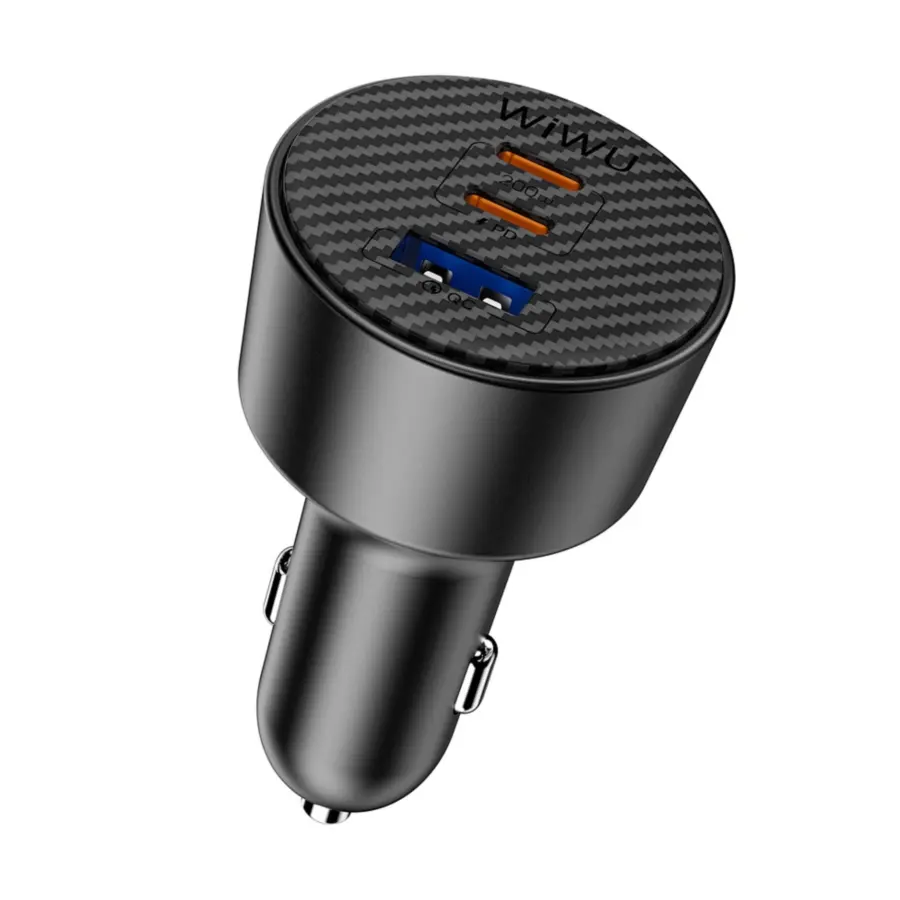 WiWU Wi-CC026 Aramid Fiber Warriors PD 200W Fast Car Charger - Black - photo 4 - Shopo.lk