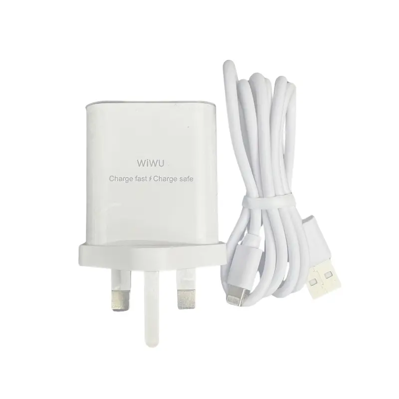 WIWU WI-G023 Essen Fast Charger + Lightning Cable Combo (UK Plug) - photo 2 - Shopo.lk