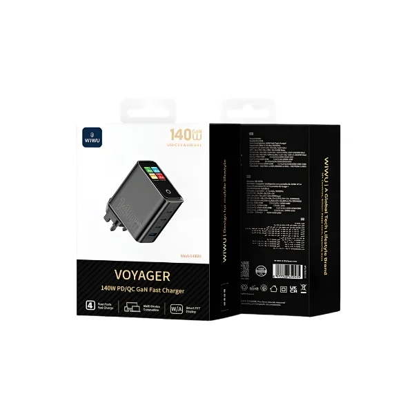 WIWU WI-G028 Voyager 140W GaN Smart Display Charger (4-Port) – photo 3
