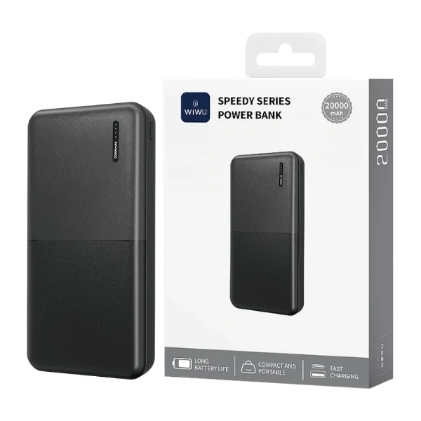 WiWU Wi-P068 Speedy Series 20000mAh Power Bank - Black / White - photo 3 - Shopo.lk