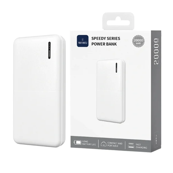 WiWU Wi-P068 Speedy Series 20000mAh Power Bank - Black / White - photo 4 - Shopo.lk