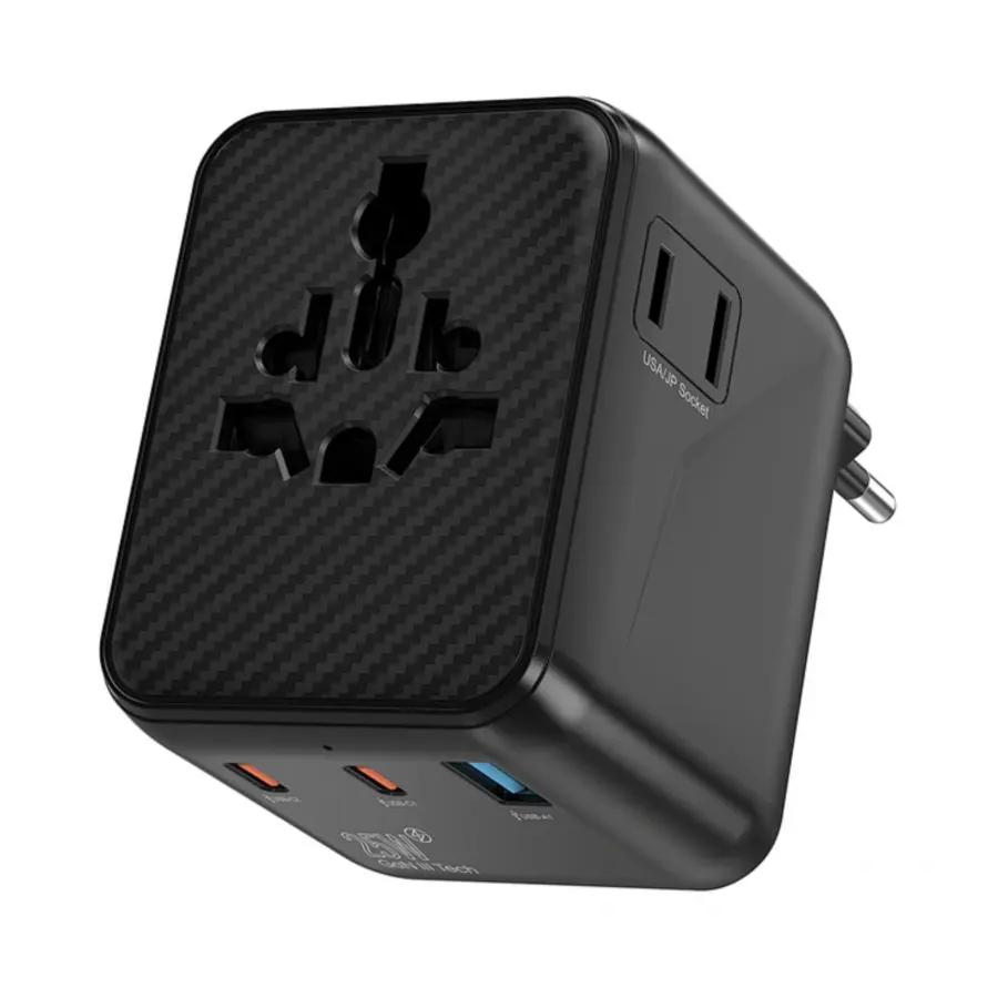 WiWU Wi-UA011 Aramid Fiber Warriors 25W GaN Plug Adapter - Black - Shopo.lk Sri Lanka