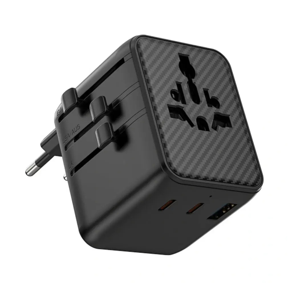 WiWU Wi-UA011 Aramid Fiber Warriors 25W GaN Plug Adapter - Black - Shopo.lk Sri Lanka
