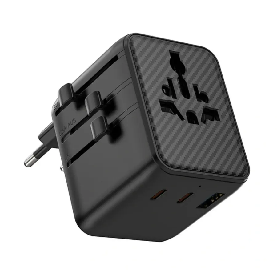 WiWU Wi-UA011 Aramid Fiber Warriors 25W GaN Plug Adapter - Black - Shopo.lk Sri Lanka