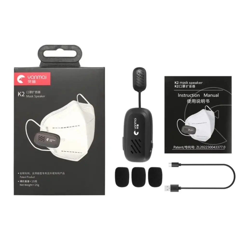 Yanmai K2 Portable Rechargeable Mini Wireless Clip On Mask Microphone Speaker - photo 4 - Shopo.lk
