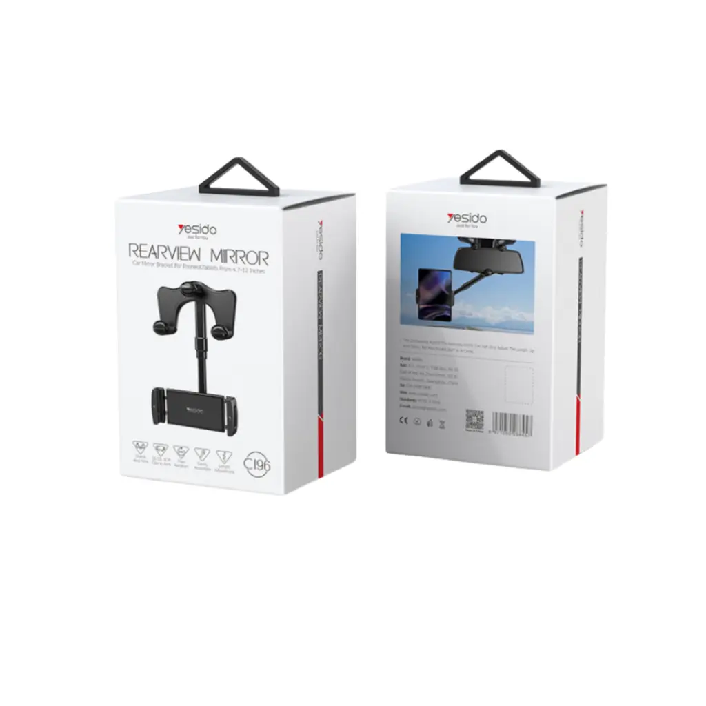 YESIDO C196 Rearview Mirror Car Phone Holder - photo 3 - Shopo.lk