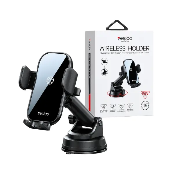 YESIDO C197 15W Wireless Car Phone Holder - photo 3 - Shopo.lk