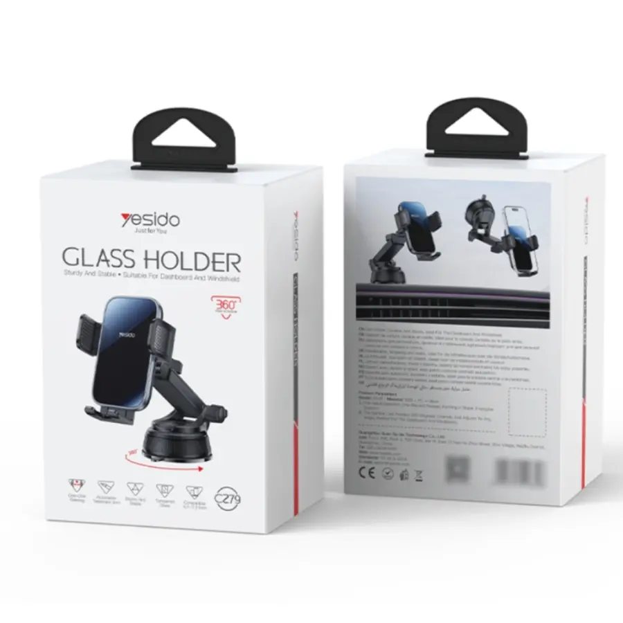 YESIDO C279 Windshield Glass-Mounted Car Phone Holder - photo 3 - Shopo.lk