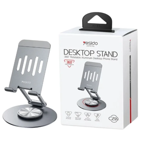 Yesido C299 360° Rotatable Aluminium Desktop Phone Stand - photo 2 - Shopo.lk