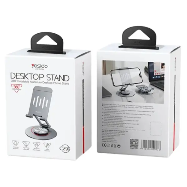 Yesido C299 360° Rotatable Aluminium Desktop Phone Stand - photo 3 - Shopo.lk