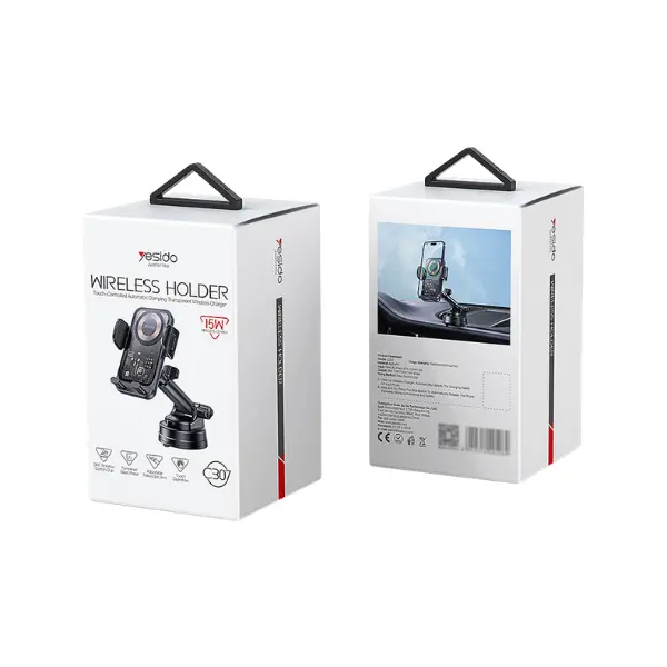 YESIDO C307 15W Wireless Charging Car Phone Holder - photo 3 - Shopo.lk