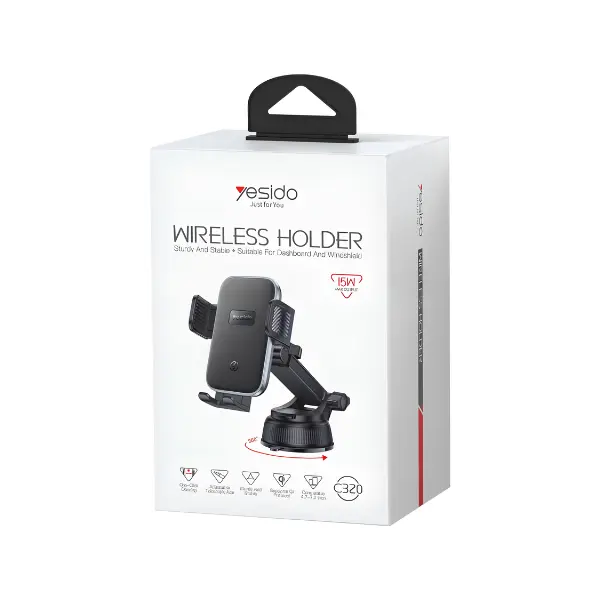 Yesido C320 15W Wireless Car Charger Holder - photo 2 - Shopo.lk