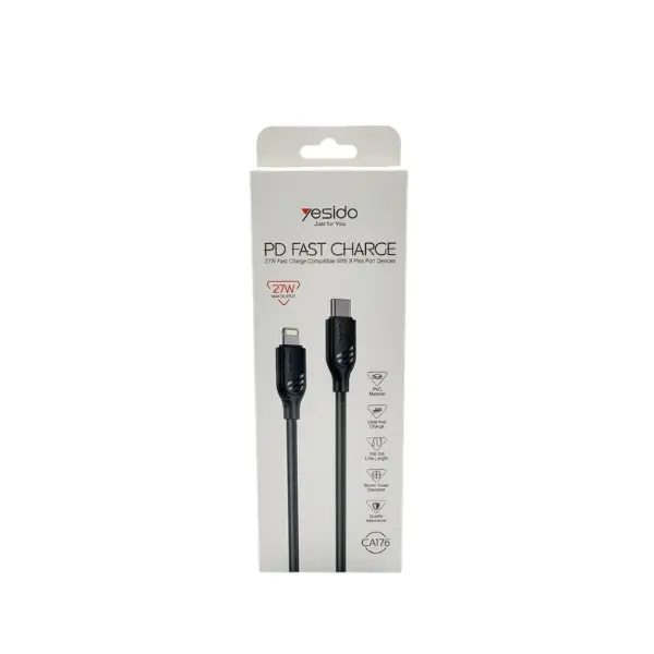 YESIDO CA176 27W USB-C to Lightning PD Fast-Charging Cable 1M - photo 3 - Shopo.lk