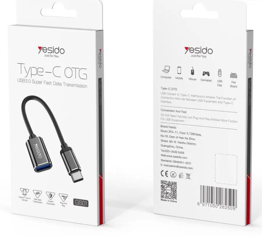 YESIDO GS01 Type-C to USB OTG Adapter - photo 2 - Shopo.lk