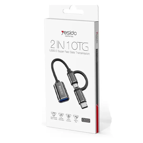 YESIDO GS02 2-in-1 OTG Adapter Cable - photo 3 - Shopo.lk