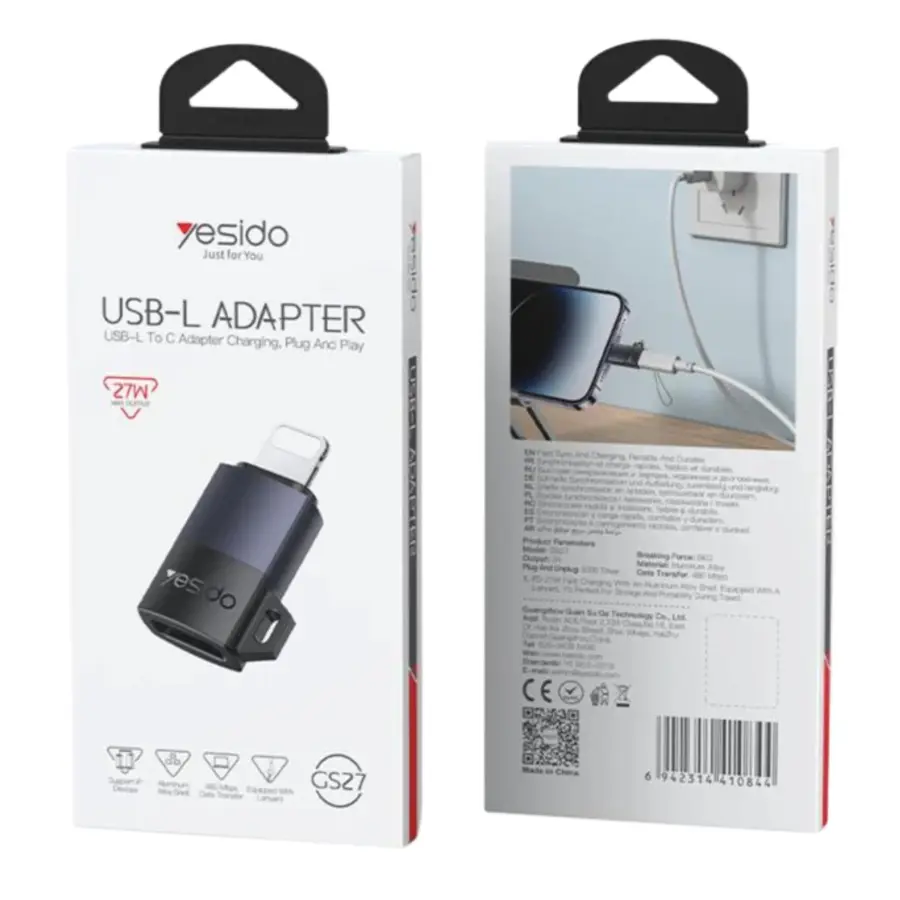 YESIDO GS27 USB-C to Lightning Fast Charging Adapter - photo 3 - Shopo.lk