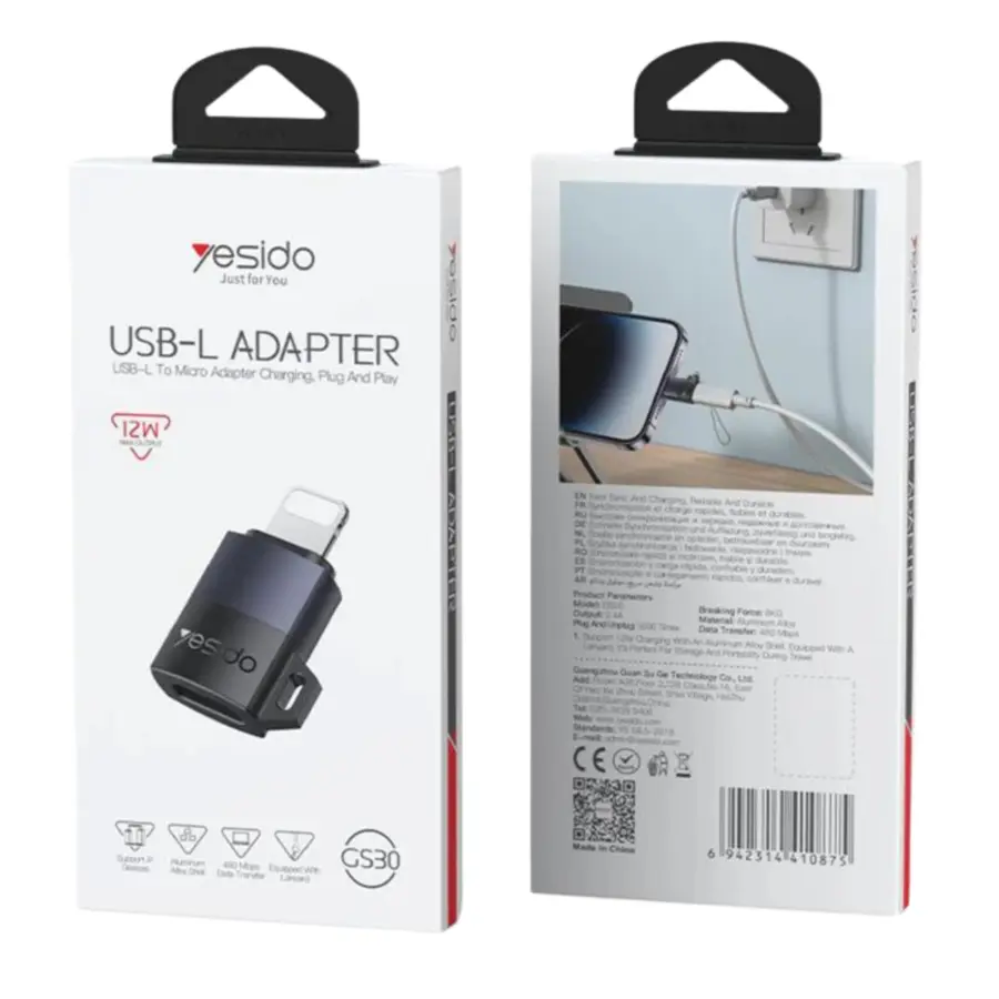 Yesido GS30 USB-Lightning Adapter - photo 3 - Shopo.lk