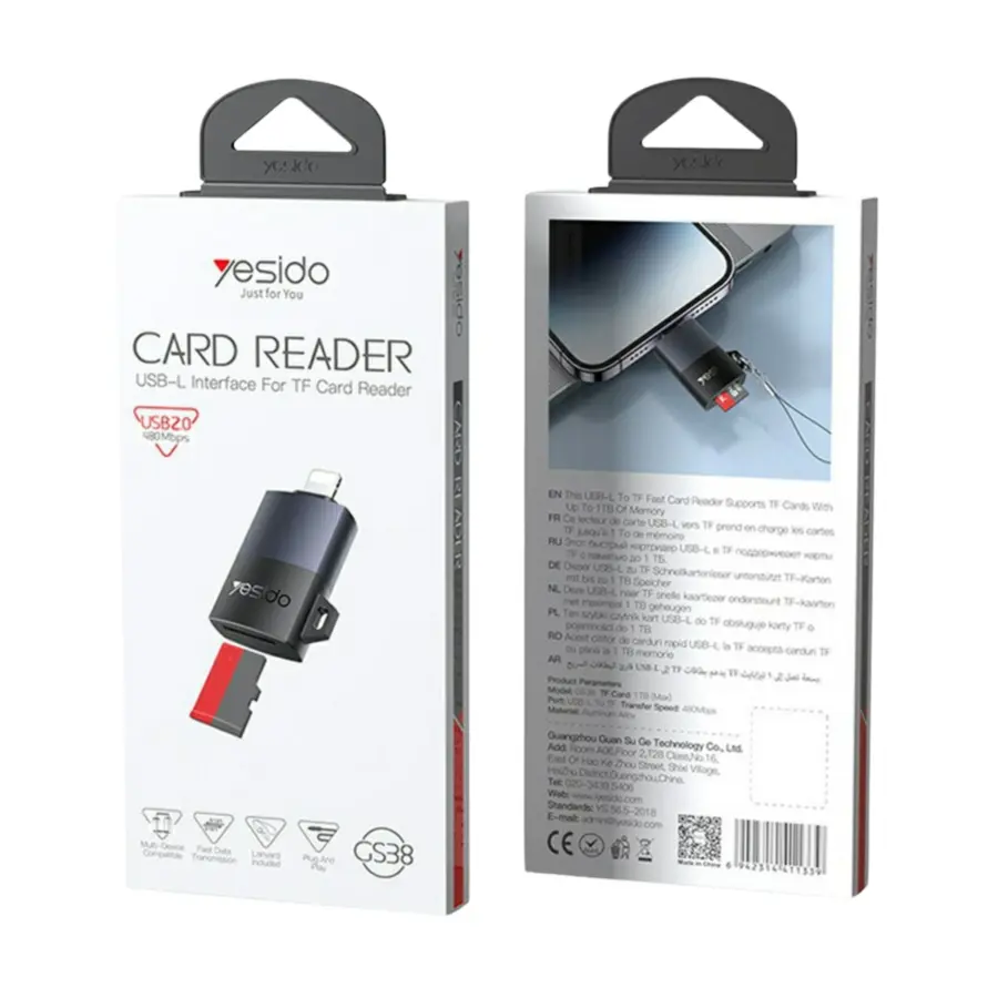 Yesido GS38 Lightning Interface TF Card Reader - photo 3 - Shopo.lk