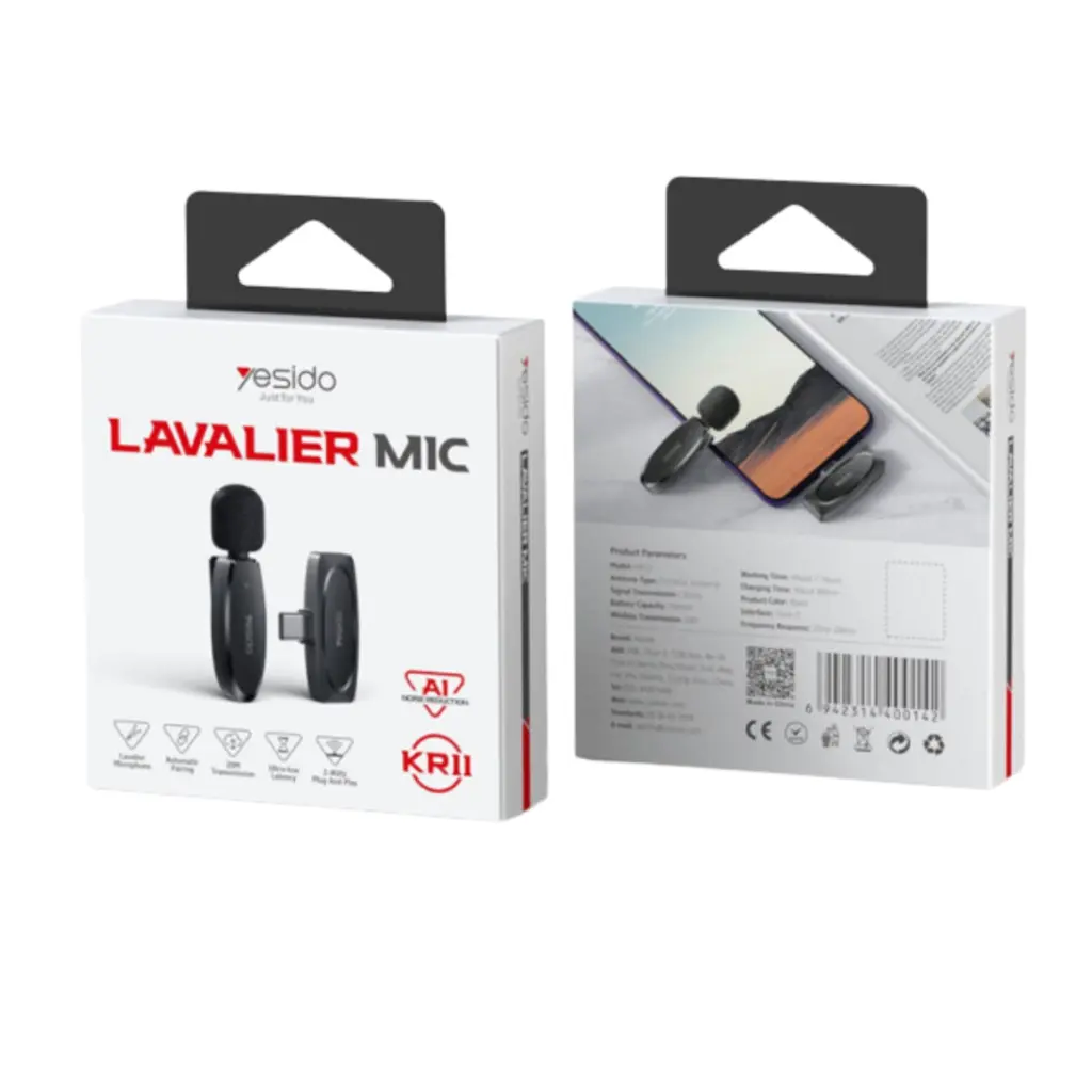 YESIDO KR11 Wireless Type-C Lavalier Microphone - photo 3 - Shopo.lk