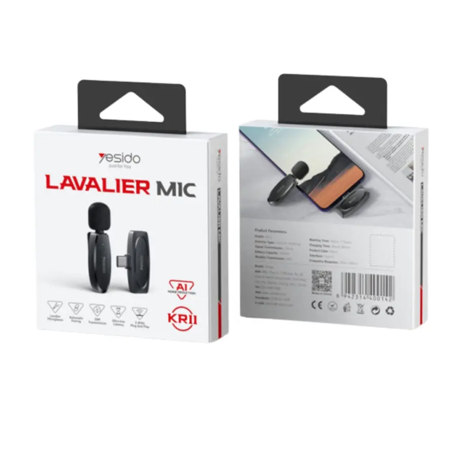 YESIDO KR11 Wireless Type-C Lavalier Microphone - photo 3 - Shopo.lk