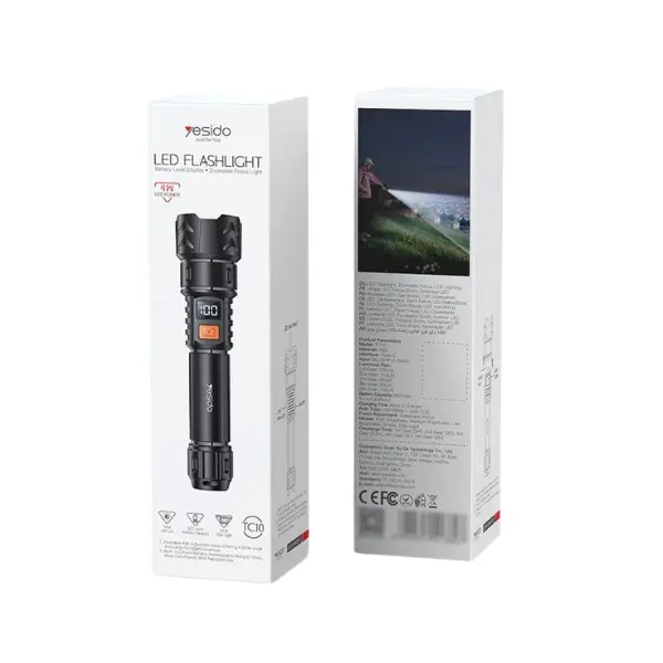 Yesido TC10 Rechargeable LED Flashlight Torch - photo 4 - Shopo.lk