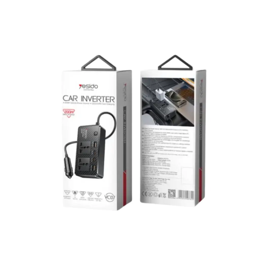 Yesido VC07 200W Car Power Inverter - photo 4 - Shopo.lk