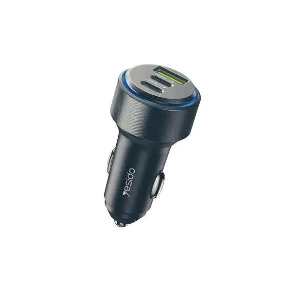 YESIDO Y50 SUPER FAST 60w DUAL USB-C 30w COMPATIBLE PD&PPS USB-A QC3.0 18w CAR DOCK - Shopo.lk Sri Lanka
