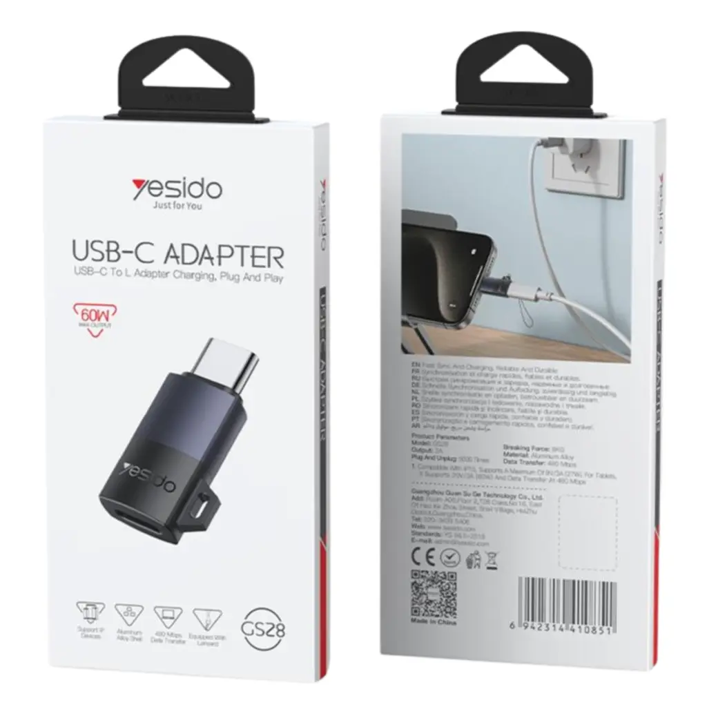 YYESIDO GS28 USB-C to Lightning OTG Adapter - photo 3 - Shopo.lk