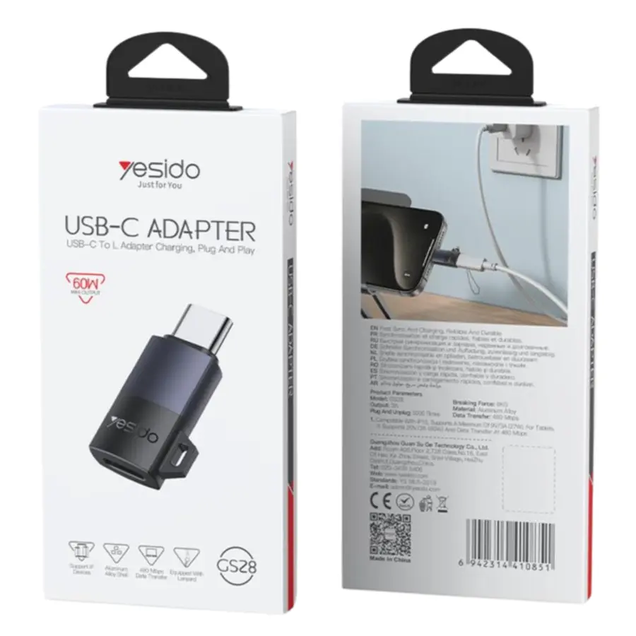 YYESIDO GS28 USB-C to Lightning OTG Adapter - photo 3 - Shopo.lk